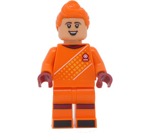 LEGO жена - портокал Футбол Goalie Минифигурка