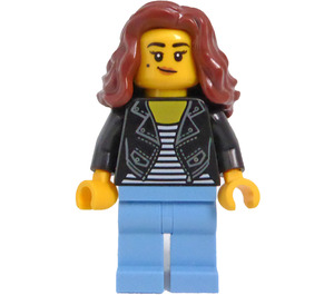 LEGO Frau mit Schwarz Leather Jacke Minifigur