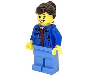 LEGO Nainen jossa Sininen Takki Minihahmo