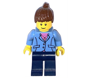 LEGO Kvinde med Blå Jakke Minifigur