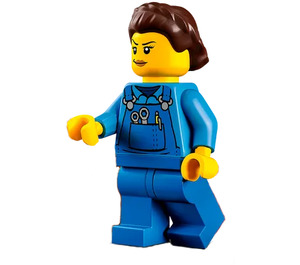 LEGO Nainen jossa Sininen Mekaanikko Haalarit Minihahmo