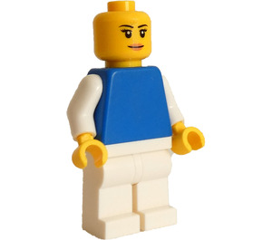 LEGO Kvinne med Blå Skjorte Minifigur