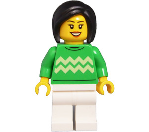 LEGO Frau mit Leuchtendes Grün Pullover Minifigur