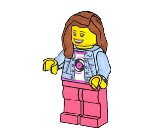 LEGO Woman met Bright Light Blauw Jacket minifiguur