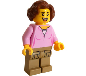 LEGO Vrouw met Bright Roze Shirt Minifiguur