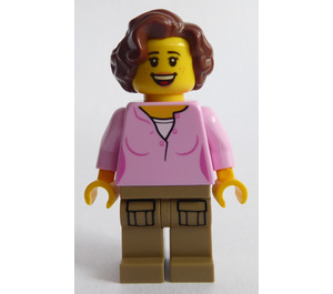 LEGO Woman met Bright Pink Shirt minifiguur