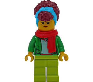 LEGO Nainen jossa Dark Hiukset ja Punainen Huivi - First League Minihahmo