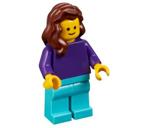 LEGO Woman met Dark Purple Shirt minifiguur