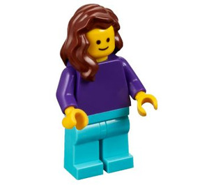 LEGO Žena s Dark Fialová Košile Minifigurka