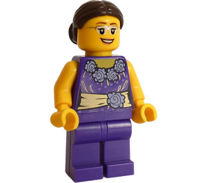 LEGO Woman with Dark Purple Shirt with Flowers Minifigure