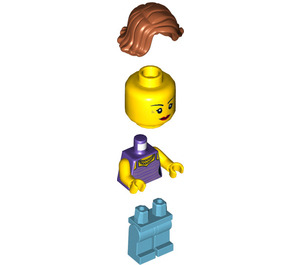 LEGO Woman mit Dark Purple oben Minifigur