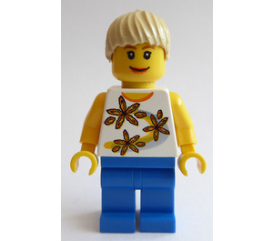 LEGO Vrouw met Bloem Shirt Minifiguur