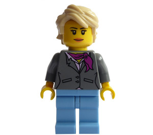 LEGO Woman met Grijs Jacket en Sjaal minifiguur