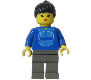 LEGO Woman with Jogging Suit and Black Ponytail Minifigure