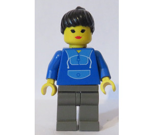 LEGO Woman with Jogging Suit and Black Ponytail Minifigure
