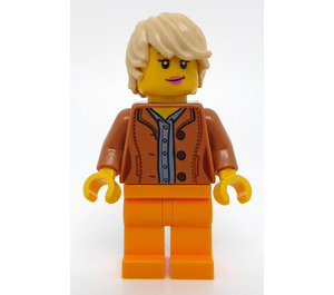LEGO Woman met Medium Dark Flesh Jacket minifiguur