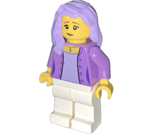 LEGO Žena s Medium Levandulová Bunda Minifigurka