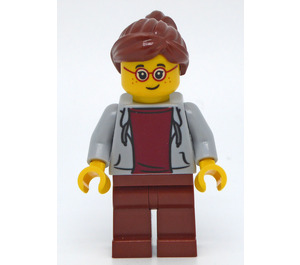 LEGO Woman met Medium Stone Grijs Hoodie minifiguur