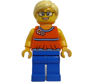 LEGO Woman met Oranje Halter Top minifiguur