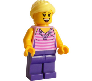 LEGO Nainen jossa Vaaleanpunainen Paita Minihahmo