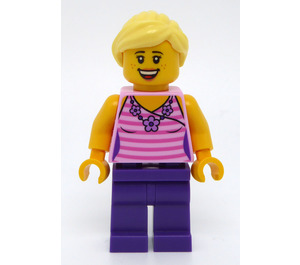 LEGO Woman met Pink Shirt minifiguur