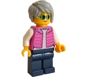 LEGO Kvinne med Rosa Vest Minifigur