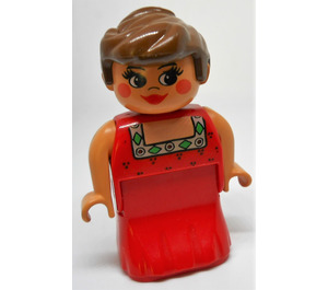LEGO Woman met Rood Dress Duplo Figuur