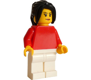 LEGO Nainen jossa Punainen Paita Minihahmo