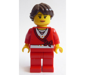 LEGO Woman mit rot Sweater Minifigur