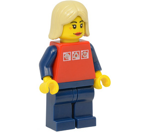 LEGO Donna con Argento logo Maglietta Minifigure