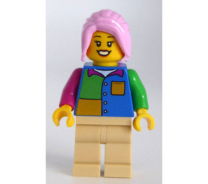 LEGO Woman met Vierkant Sweatshirt in Several Colors minifiguur