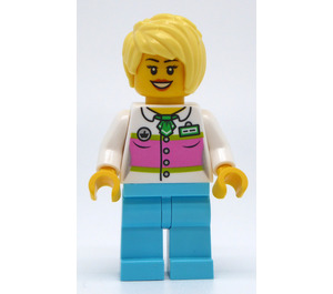 LEGO Woman met Wit Shirt en Pink Stripe minifiguur