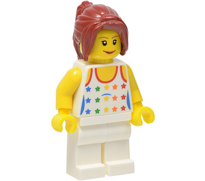 LEGO Woman with White Top with Rainbow Stars Minifigure