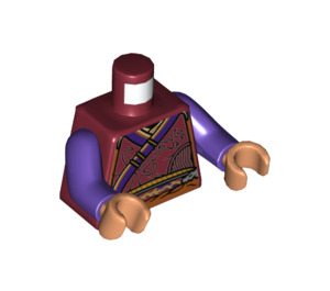 LEGO Wong with Dark Red Robe and Dark Purple Legs Minifig Torso (973 / 76382)