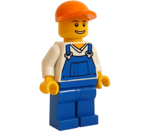 LEGO Worker in overalls with orango cap Minifigure