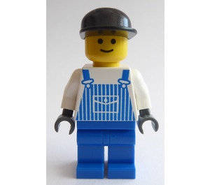 LEGO Worker in Striped Overalls Minifigure
