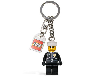 LEGO World City Police Officer Clé Chaîne avec logo Tuile (851626)