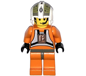 LEGO Y-wing Pilot with Orange Jumpsuit with Yellow Head and Dark Gray Hips Minifigure