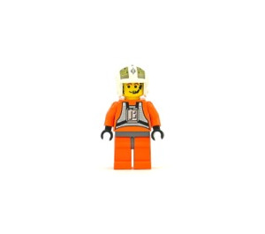 LEGO Y-Flügel Pilot mit Orange Jumpsuit mit Gelb Kopf und Dark Stone Grau Hüften Minifigur