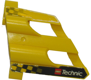 LEGO Yellow 3D Panel 2 with Checkered Flags, Lego Logo and 'Technic' Sticker (32191)