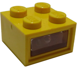 LEGO Geel 4.5V Licht Steen met Clear Lens 2 pluggaten