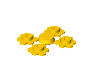 LEGO Gelb 4 Blume Heads auf Sprue (3742 / 56750)