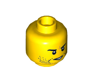 LEGO Yellow Agent Jack Fury Minifigure Head (Recessed Solid Stud) (3626 / 18199)