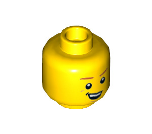 LEGO Amarillo Agent Max Burns Minifigura Cabeza (Espiga sólida hueca) (3626 / 18198)