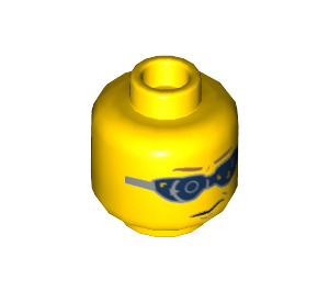 LEGO Yellow Agent Trey Swift Head with Goggles (Recessed Solid Stud) (3626 / 19885)