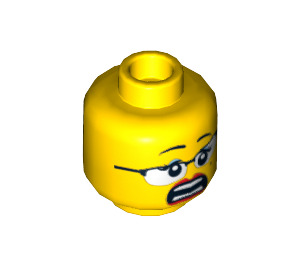 LEGO Yellow Alien Conquest Reporter Head (Recessed Solid Stud) (3626 / 96233)