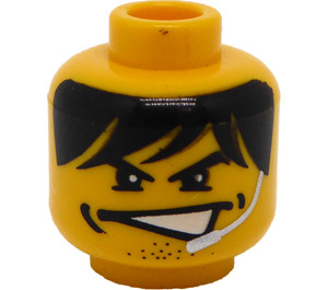 LEGO Yellow Alpha Team Head (Safety Stud) (3626)