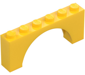 LEGO Keltainen Kaari 1 x 6 x 2 Keskipaksu yläosa (15254)