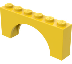 LEGO Yellow Arch 1 x 6 x 2 Thick Top and Reinforced Underside (3307)