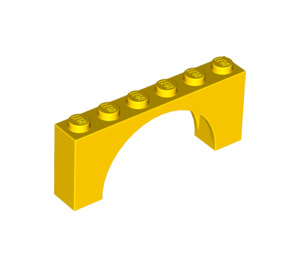 LEGO Yellow Arch 1 x 6 x 2 Thin Top without Reinforced Underside (12939)